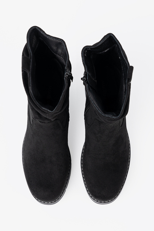 Moteriški aulinukai juodos spalvos z ozdobnym marszczeniem