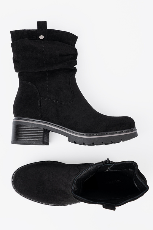 Moteriški aulinukai juodos spalvos z ozdobnym marszczeniem