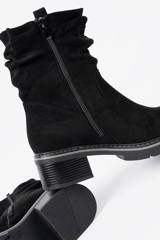 Moteriški aulinukai juodos spalvos z ozdobnym marszczeniem