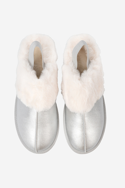 sidabro spalvos sniego batai su kailiuku i platformą