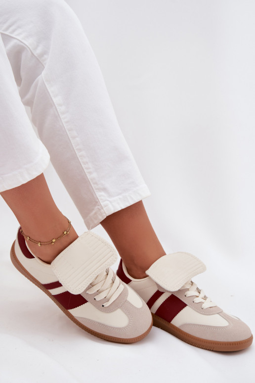 Žemas Sneakers modelio batai MoteriškassuINyĮiniętym Językiem bordo spalvos Ardira