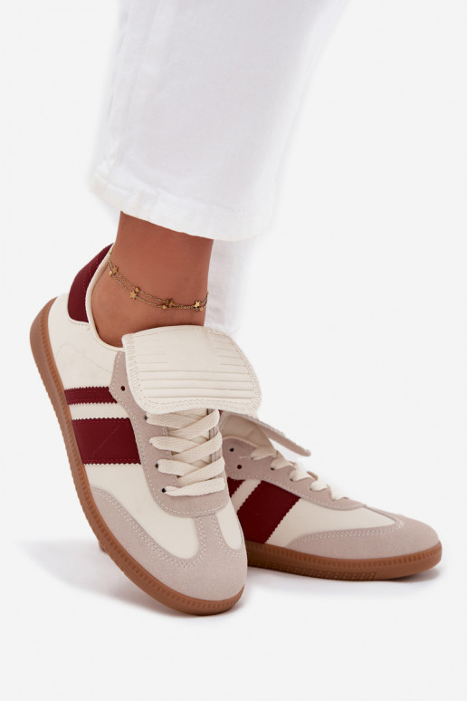 Žemas Sneakers modelio batai MoteriškassuINyĮiniętym Językiem bordo spalvos Ardira