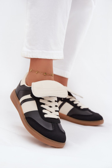 Žemas Sneakers modelio batai MoteriškassuINyĮiniętym Językiem juodos spalvos Ardira 2