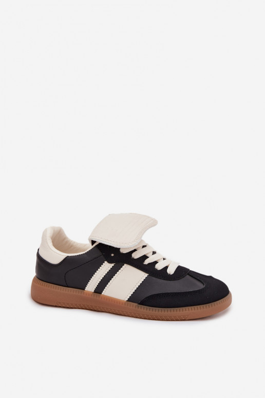 Žemas Sneakers modelio batai MoteriškassuINyĮiniętym Językiem juodos spalvos Ardira