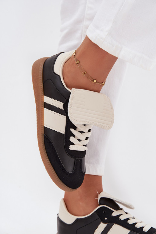 Žemas Sneakers modelio batai MoteriškassuINyĮiniętym Językiem juodos spalvos Ardira