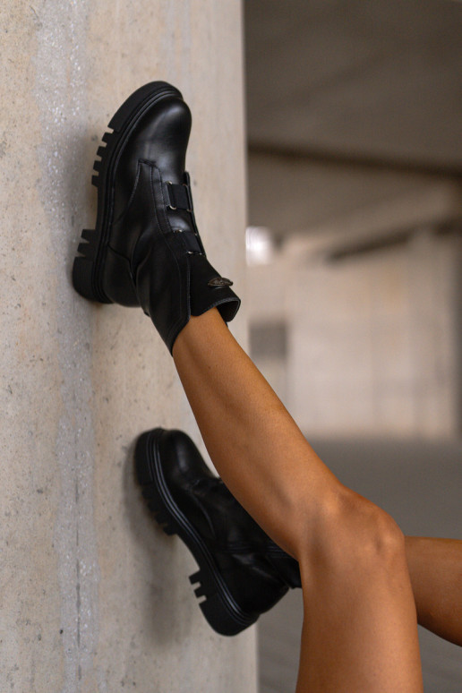 pašiltinti Darbiniai kulkšnies batai Moteriškas Į Pilį Eko Oda juodos spalvos Tai turiilyra