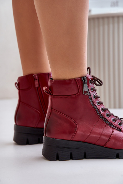 pašiltinti Moteriški aulinukai su platforma I Koturnie bordo spalvos Savindria  pašiltinti Moteriški aulinukai su platforma I Koturnie bordo spalvos Savindria