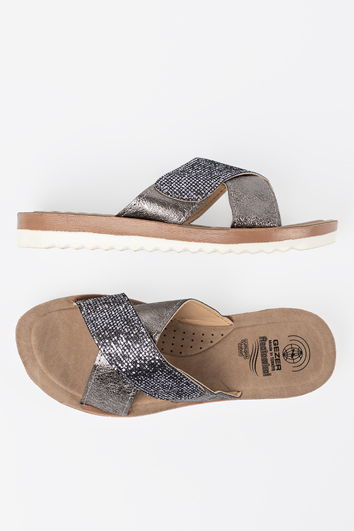 Metallic dizaino Šlepetės moterų su baltu padu