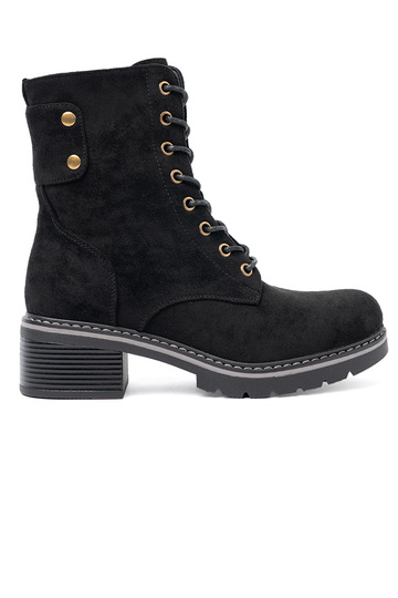 juodos spalvos suvarstytas auliniai batai z grubą podeszĮą 2