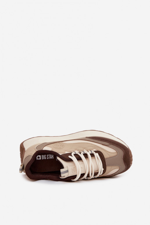Sneakers modelio batai Moteriškas su platforma Big Star SS274002 HI-POLY SYSTEM smėlio spalvos Sneakers modelio batai Moteriškas su platforma Big Star SS274002 HI-POLY SYSTEM smėlio spalvos