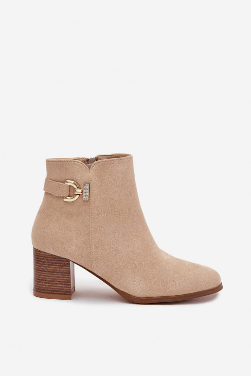 pašiltinti Moteriški aulinukai Ze aukso spalvosm Detalem smėlio spalvos Renora