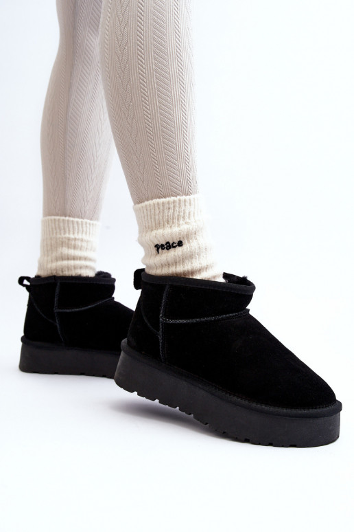 Tai turidingi iš zomšos Žemas sniego batai juodos spalvos Nucca