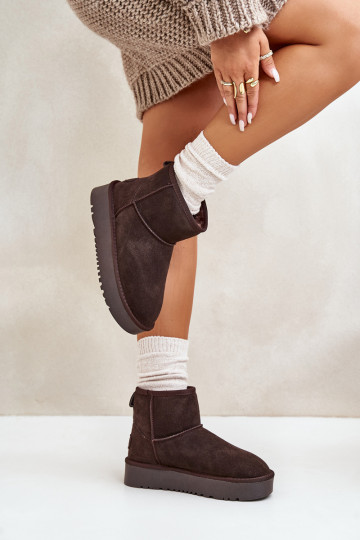 Oda iš zomšos sniego batai su platforma Dėl Kubo rudos spalvos Rianaella 2