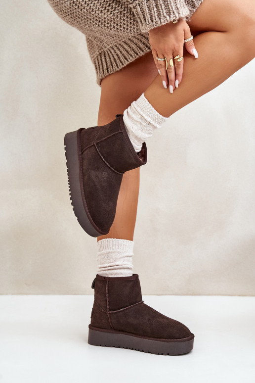 Oda iš zomšos sniego batai su platforma Dėl Kubo rudos spalvos Rianaella Oda iš zomšos sniego batai su platforma Dėl Kubo rudos spalvos Rianaella