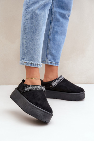 sniego batai Su puošniais Haftem juodos spalvos Selithria