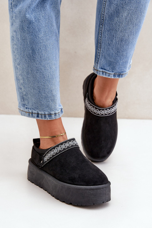 sniego batai Su puošniais Haftem juodos spalvos Selithria