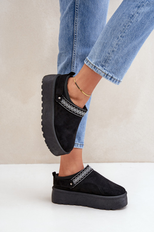 sniego batai Su puošniais Haftem juodos spalvos Selithria