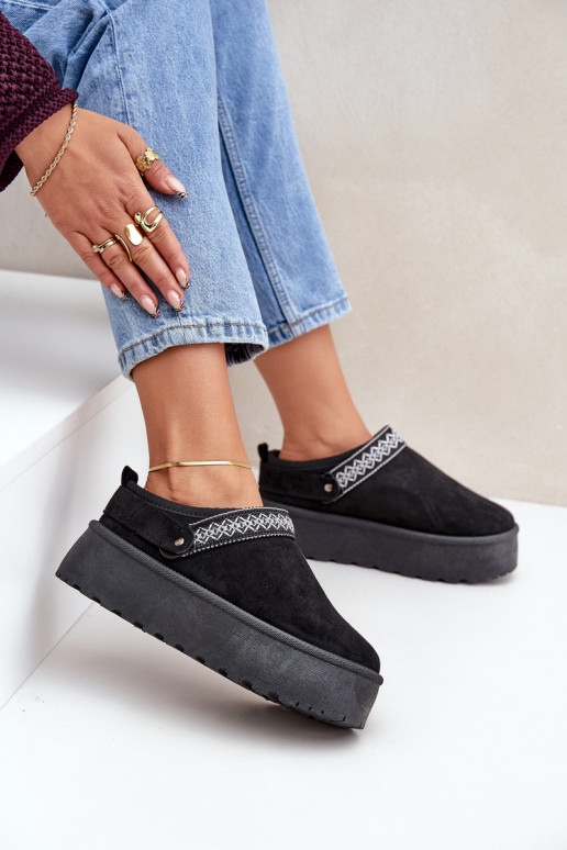 sniego batai Su puošniais Haftem juodos spalvos Selithria