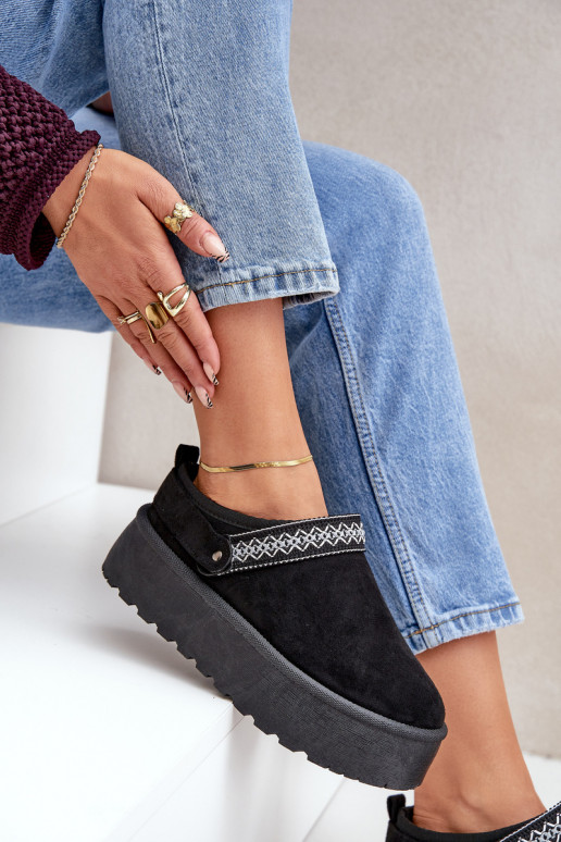 sniego batai Su puošniais Haftem juodos spalvos Selithria