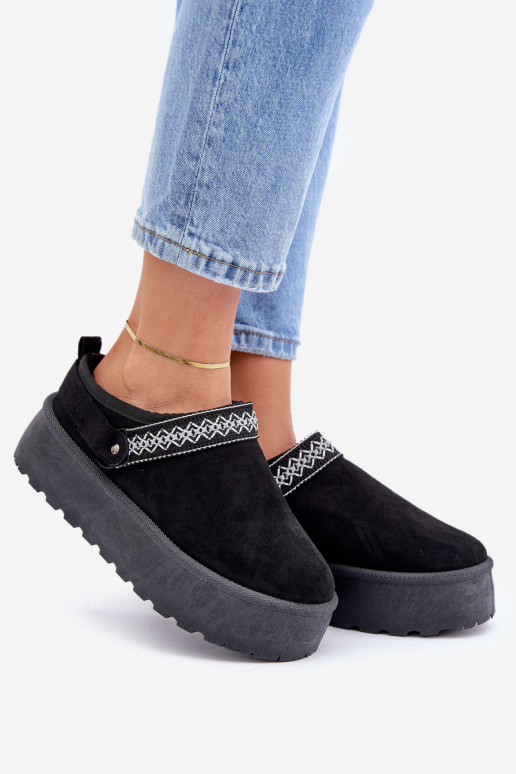 sniego batai Su puošniais Haftem juodos spalvos Selithria