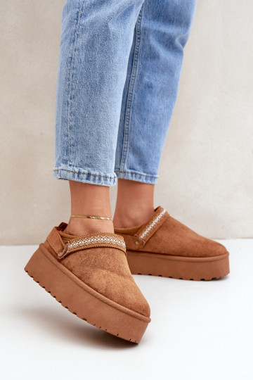 sniego batai Su puošniais Haftem rudos spalvos Selithria 2