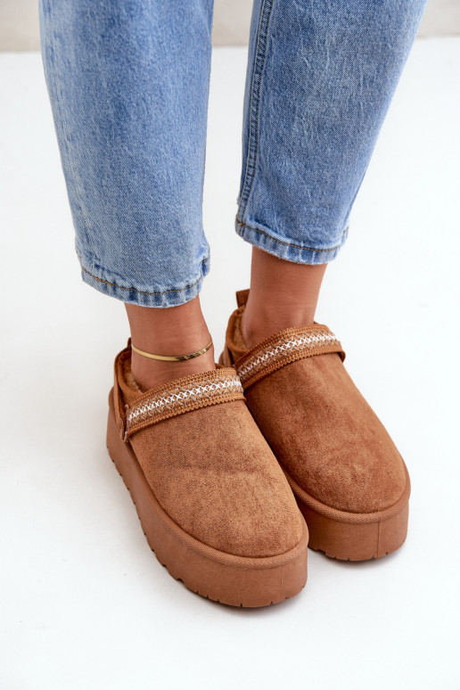 sniego batai Su puošniais Haftem rudos spalvos Selithria