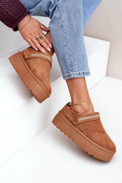 sniego batai Su puošniais Haftem rudos spalvos Selithria