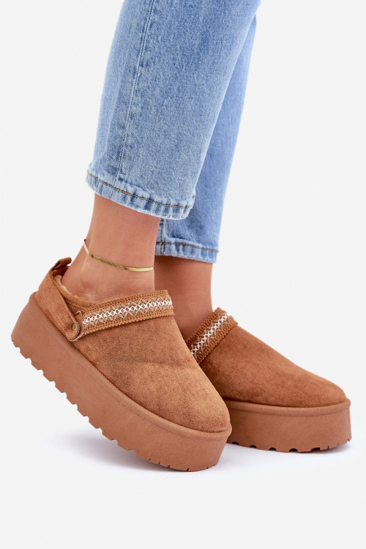 sniego batai Su puošniais Haftem rudos spalvos Selithria