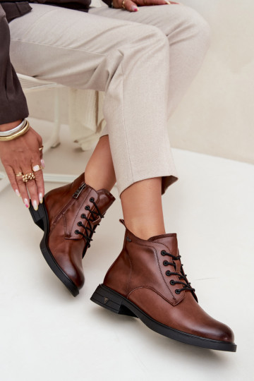 pašiltinti Oda Moteriški aulinukai Ant žemo kulno Vinceza 39953 rudos spalvos