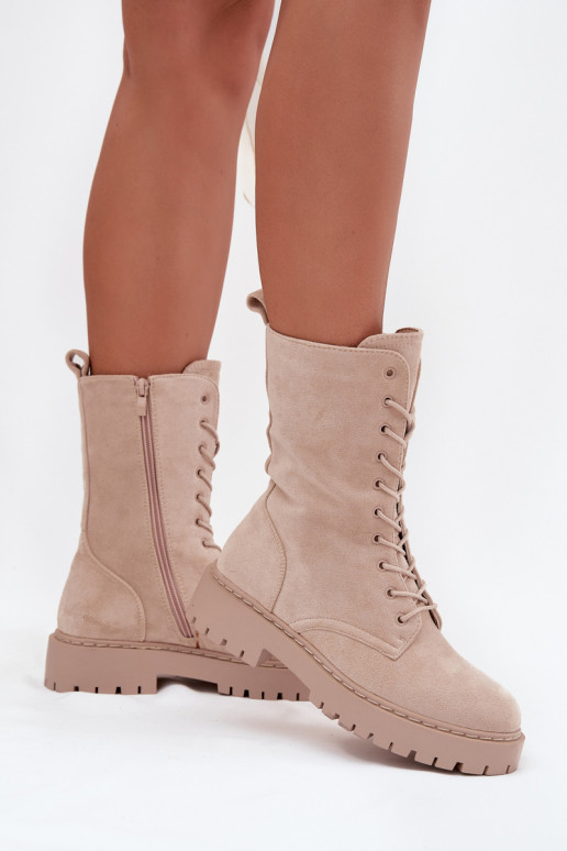 Darbiniai kulkšnies batai Moteriškas pašiltinti smėlio spalvos Tai turirvielle