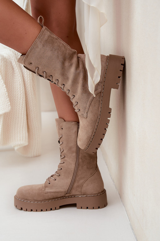 Darbiniai kulkšnies batai Moteriškas pašiltinti chaki spalvos Tai turirvielle