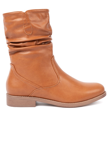 KomfortoĮe batai karmeloĮe z marszczeniami 2