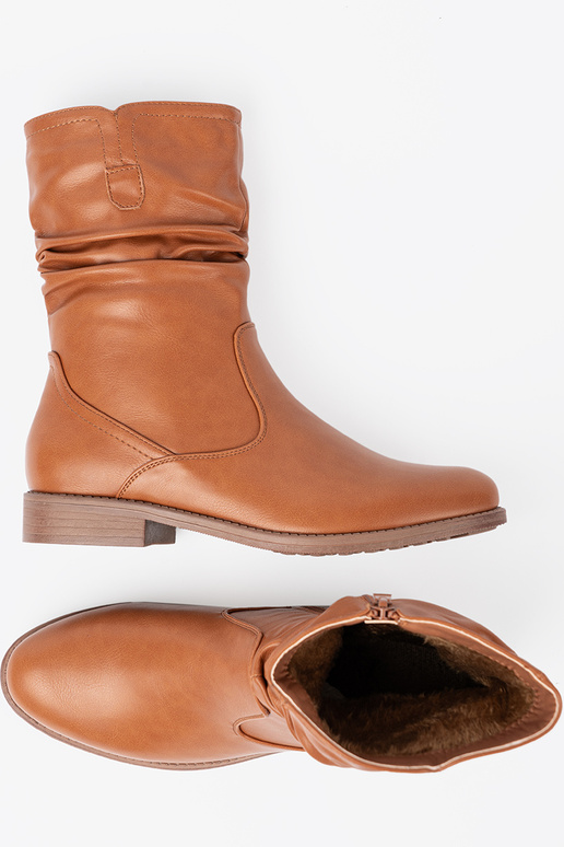 KomfortoĮe batai karmeloĮe z marszczeniami