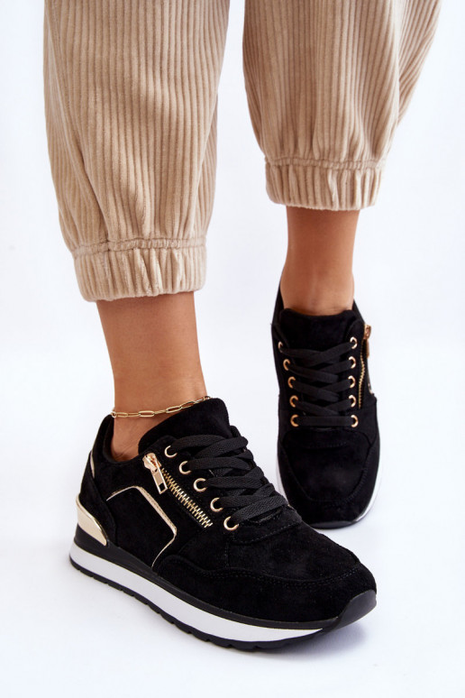 iš zomšos sportiniai bateliai su platforma juodos spalvos Riverside