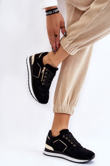 iš zomšos sportiniai bateliai su platforma juodos spalvos Riverside 2