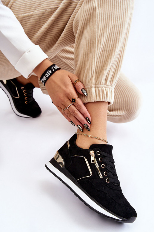 iš zomšos sportiniai bateliai su platforma juodos spalvos Riverside