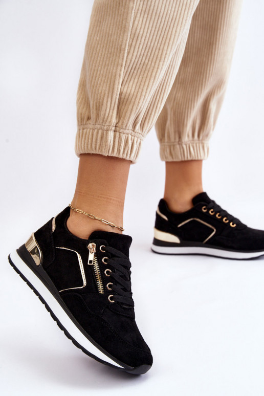 iš zomšos sportiniai bateliai su platforma juodos spalvos Riverside