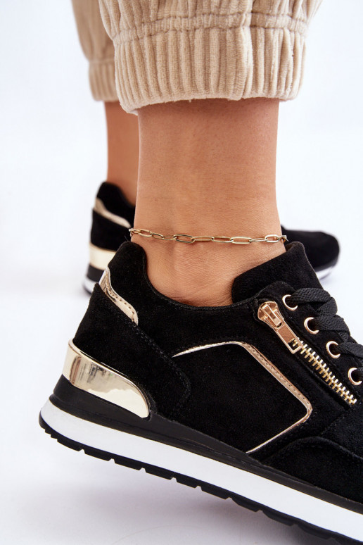 iš zomšos sportiniai bateliai su platforma juodos spalvos Riverside