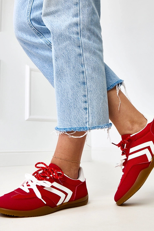 Raudoni tinklinio audinio sportiniai...