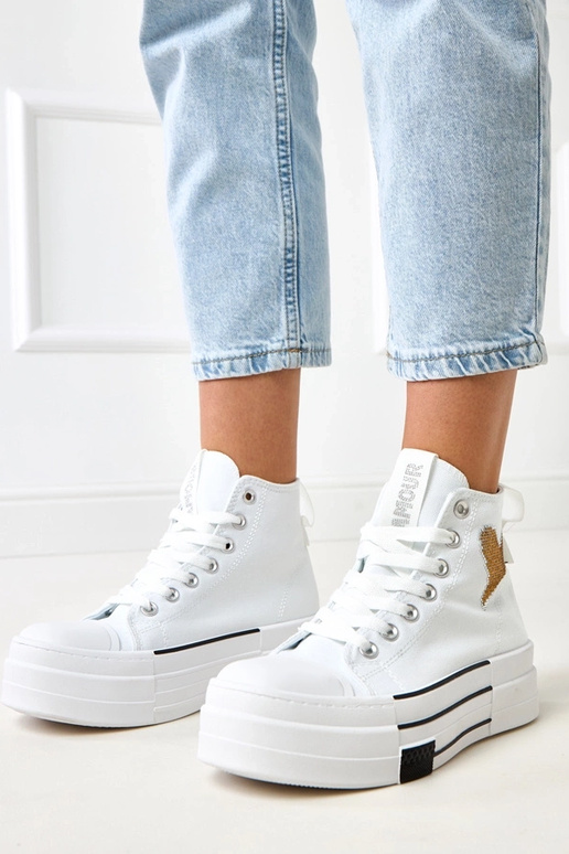 Balti aukšti sportbačiai su platforma...