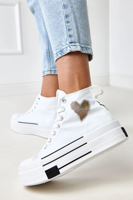 Balti aukšti sportbačiai su platforma...