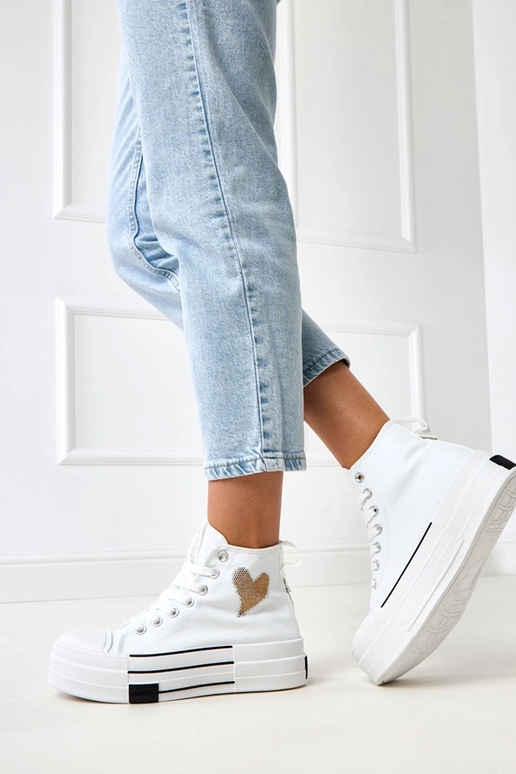 Balti aukšti sportbačiai su platforma...