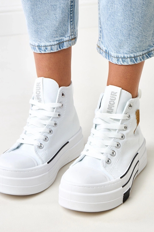 Balti aukšti sportbačiai su platforma...