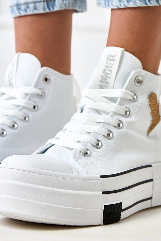 Balti aukšti sportbačiai su platforma...