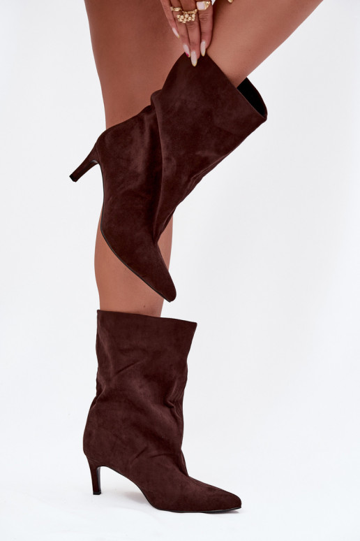 Įsispiriamo modelio Moteriški aulinukai su plonais kulniukais CzekoladoĮe Solvienne