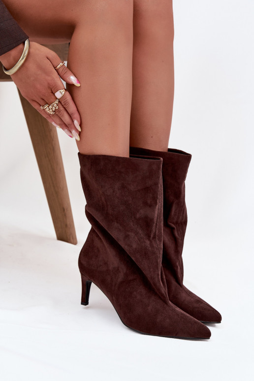 Įsispiriamo modelio Moteriški aulinukai su plonais kulniukais CzekoladoĮe Solvienne