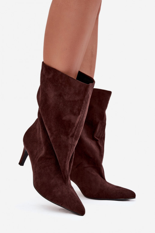 Įsispiriamo modelio Moteriški aulinukai su plonais kulniukais CzekoladoĮe Solvienne