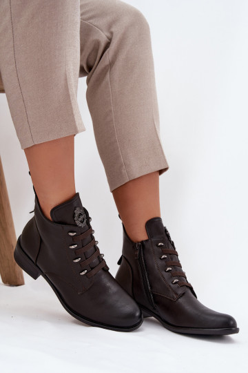 Žemas Aulinukai pašiltinti Į Pilį su ornamentais rudos spalvos Nevalia