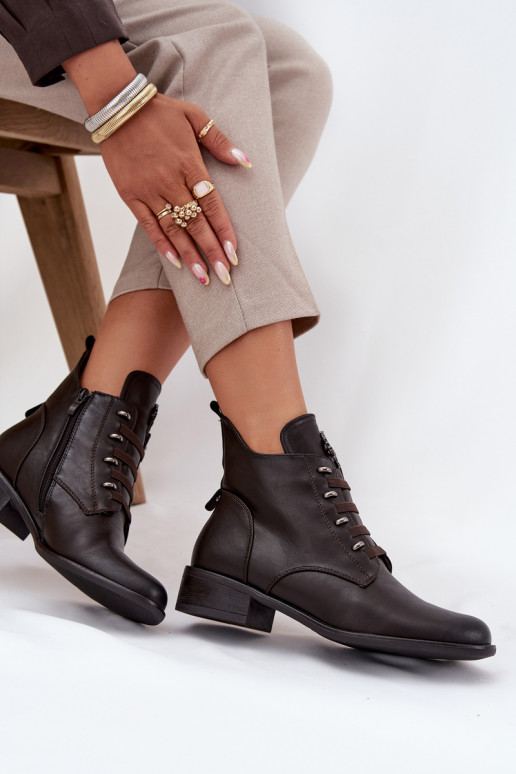 Žemas Aulinukai pašiltinti Į Pilį su ornamentais rudos spalvos Nevalia