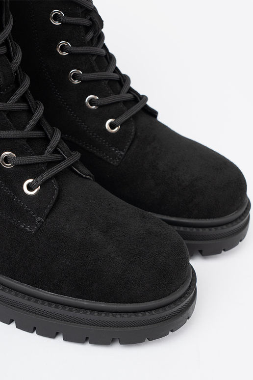 Elegantiško stiliaus juodos spalvos auliniai batai z błyszczącymi kryształkami